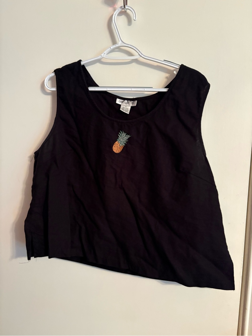 Black Pineapple Patch Crop Tank Top